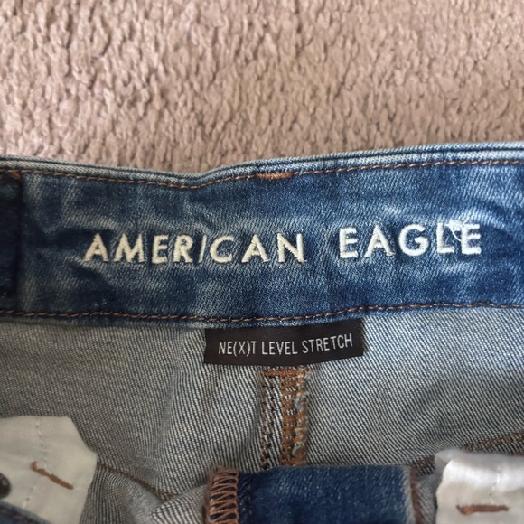 American Eagle curvy hi rise Denim mini Skirt size 00 - Picture 2 of 4